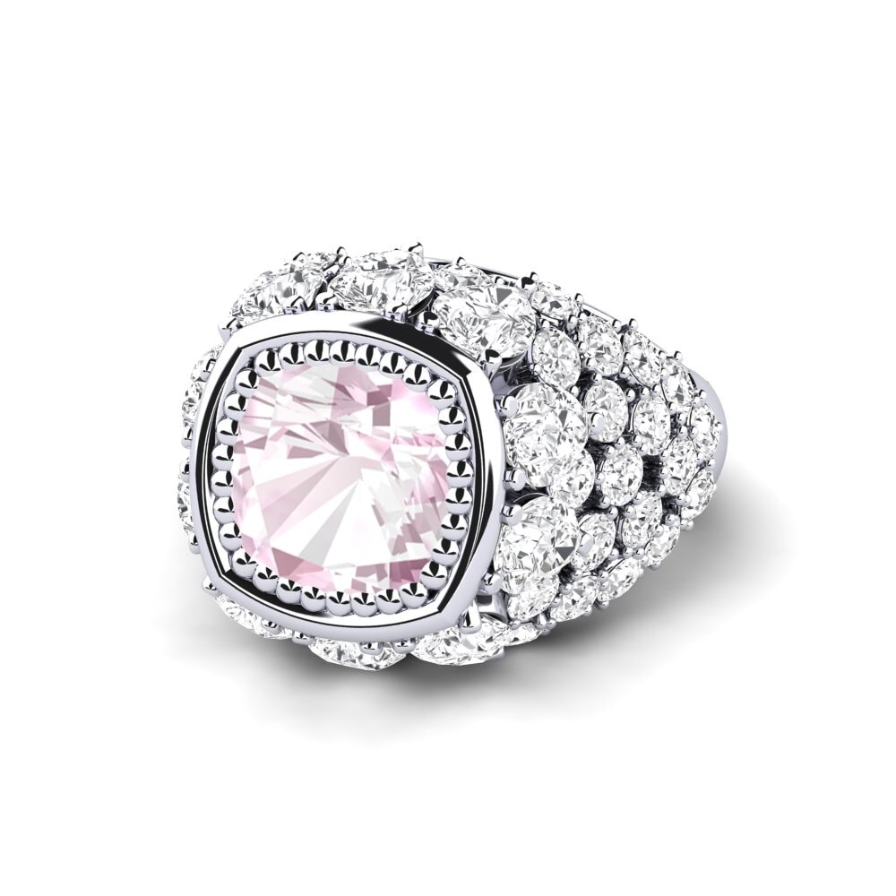 White Silver Kunzite Engagement Ring Hardy