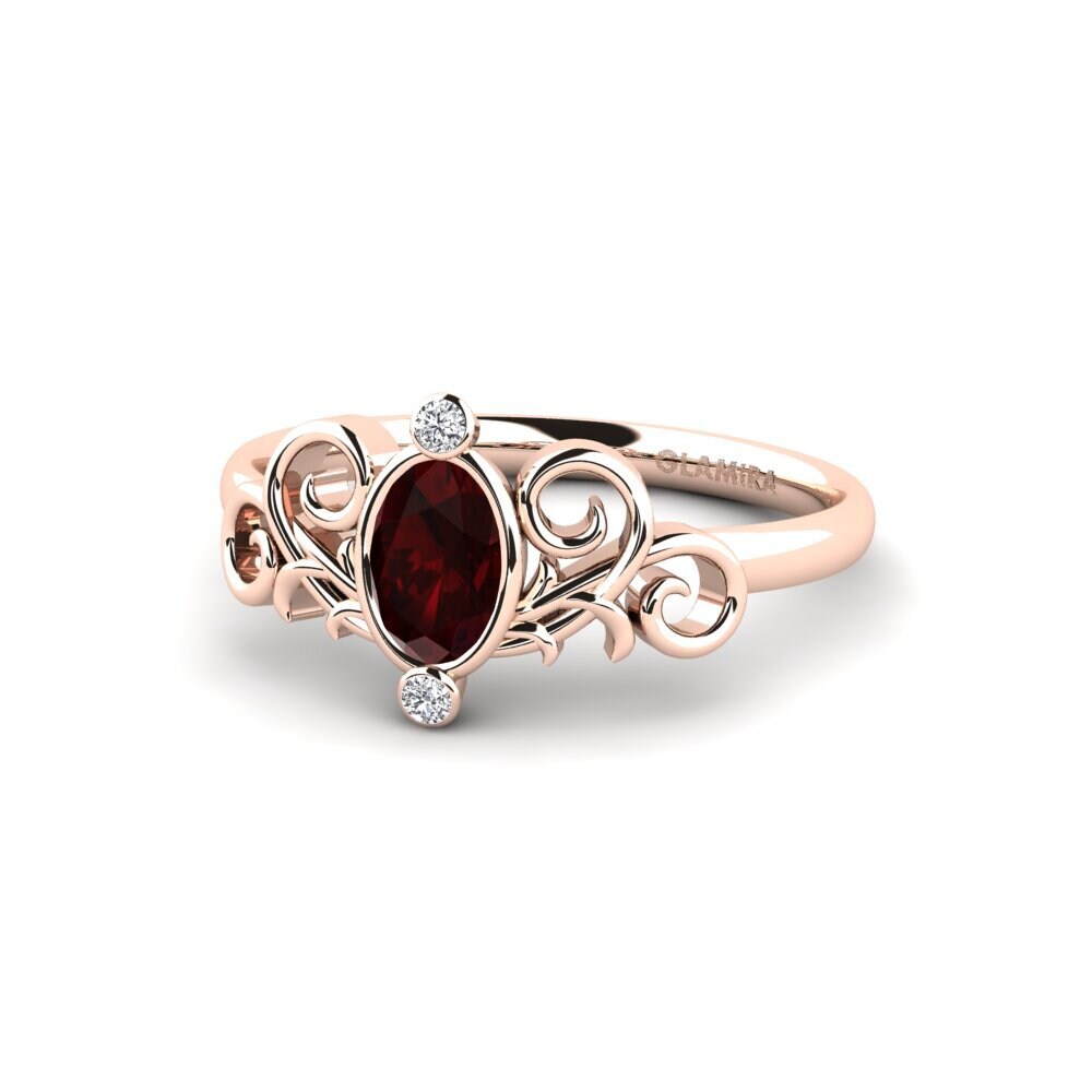 Garnet Engagement Ring Lunete