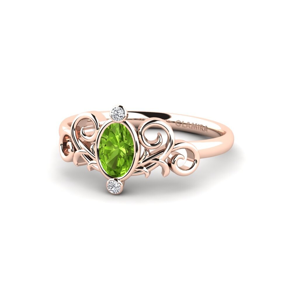 Peridot Engagement Ring Lunete
