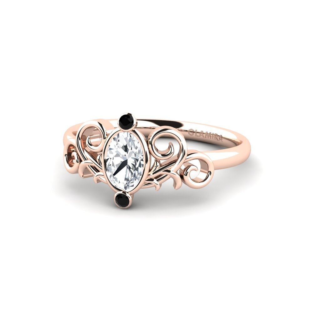 White Zircon Engagement Ring Lunete