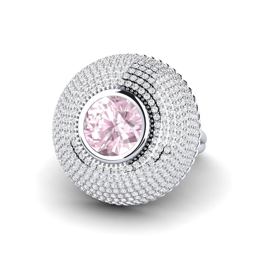 White Silver Kunzite Ring Patella