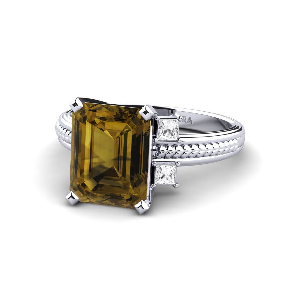 Brown Zircon Engagement Ring Yely