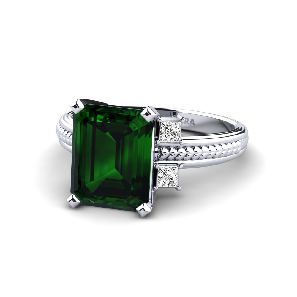 Green Tourmaline Engagement Ring Yely