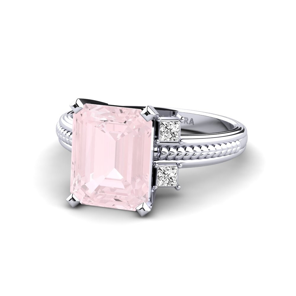 Rose Quartz Engagement Ring Yely