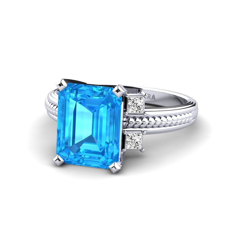 Blue Topaz Engagement Ring Yely