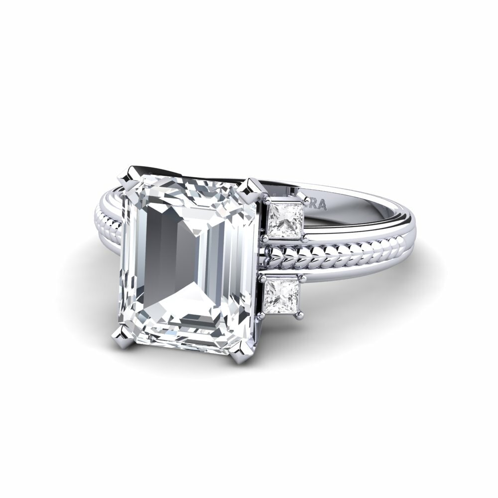 White Zircon Engagement Ring Yely