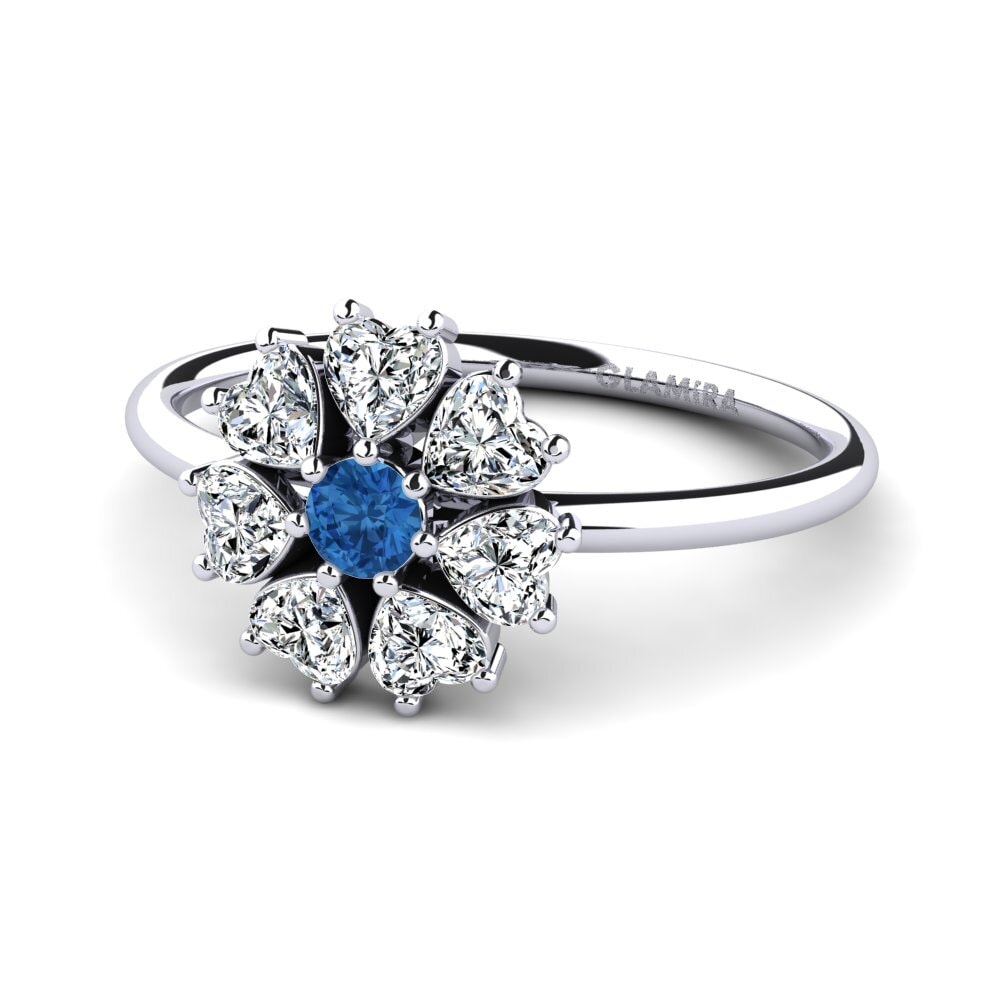 Zircone Blu Scuro Anello Rabanne