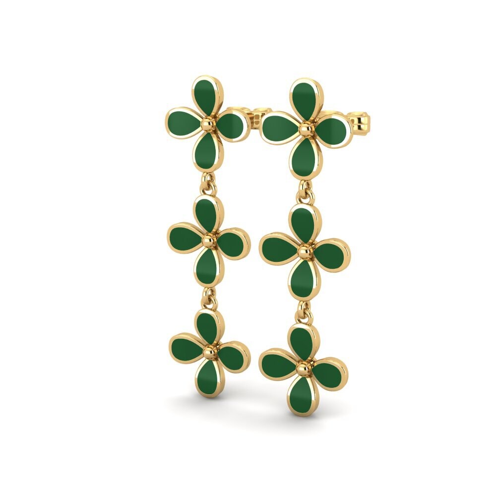 9k Oro Amarillo Pendientes Racy