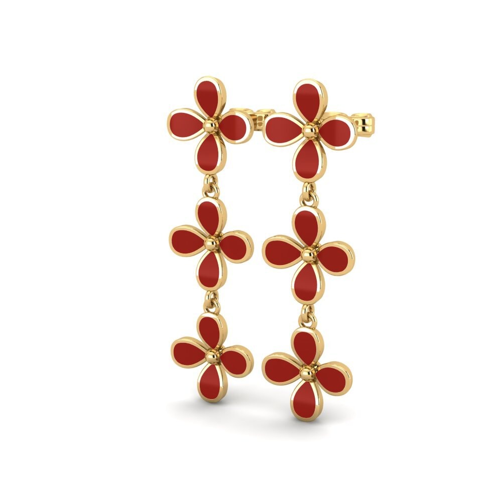 9k Oro Amarillo Pendientes Racy