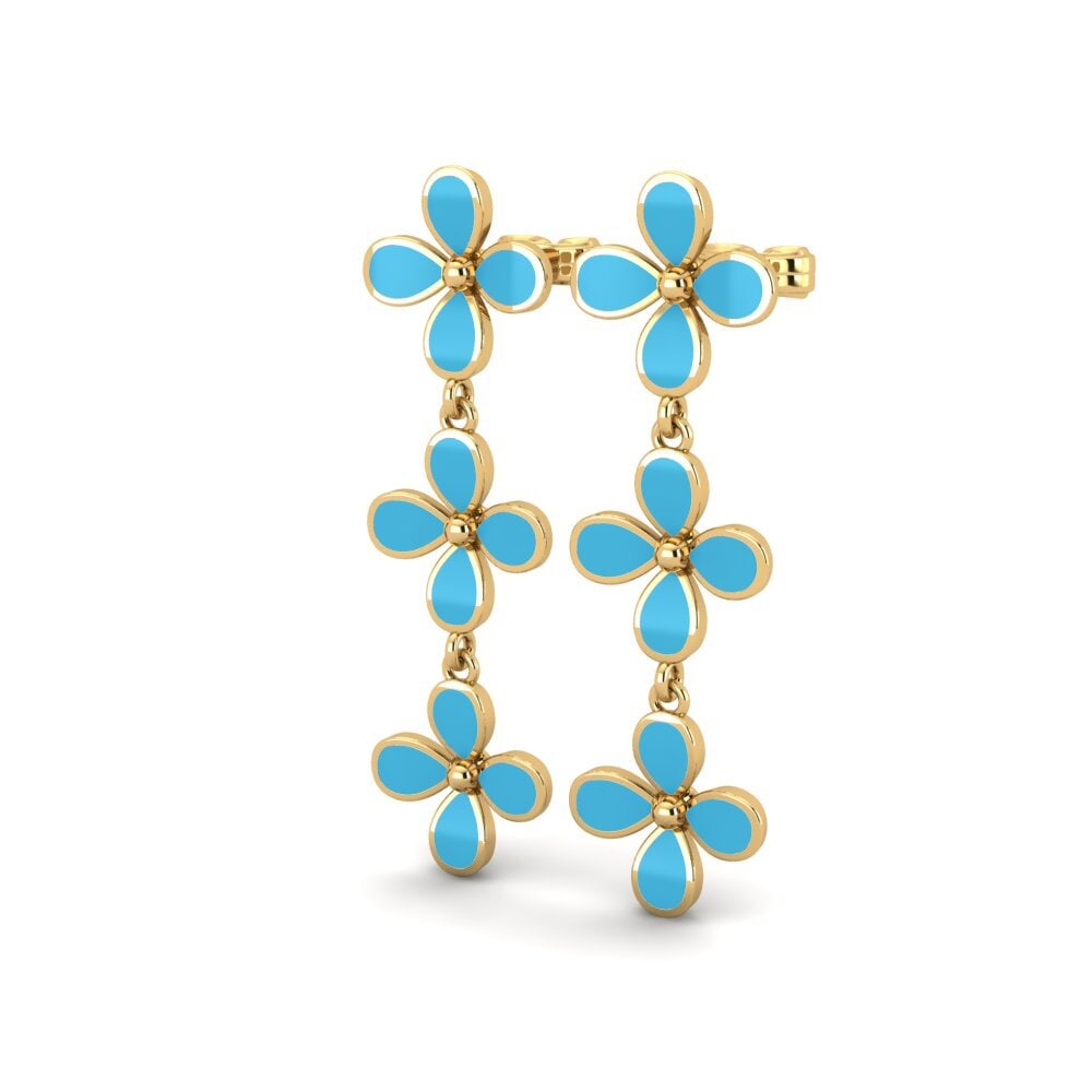 9k Oro Amarillo Pendientes Racy