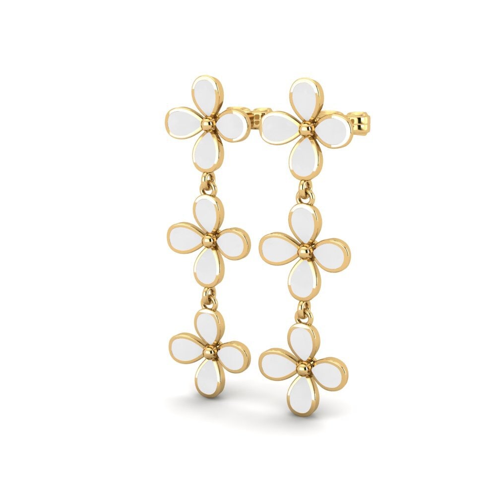9k Oro Amarillo Pendientes Racy