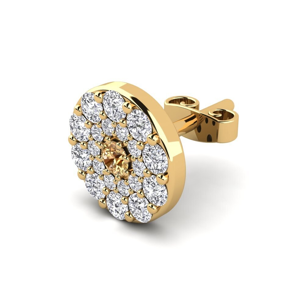 9ct Yellow Gold Brown Diamond Men's Earring Radana