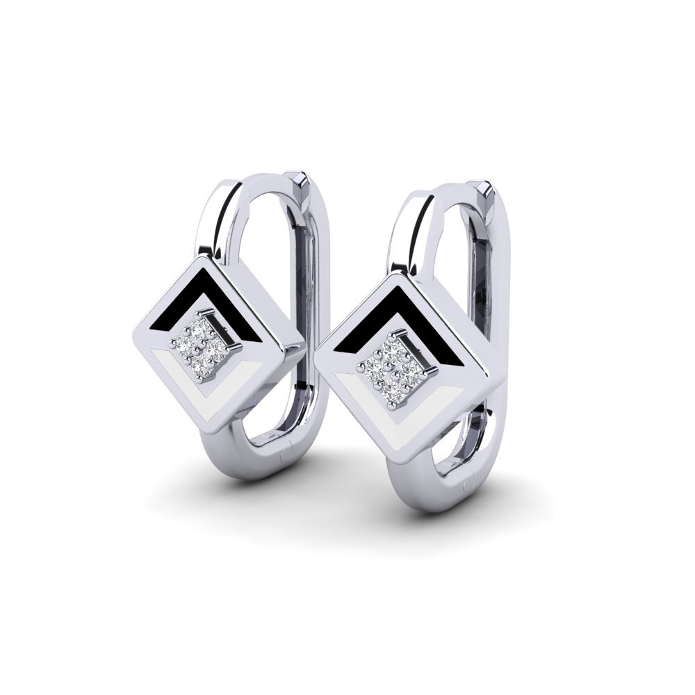 Weiß-Silber Damen ohrring Radetsky