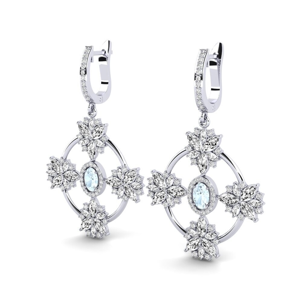 Aigue-marine Boucle d'oreille femme Radiusso