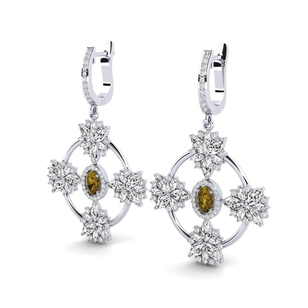 Zircão Castanha Brincos Feminino Radiusso