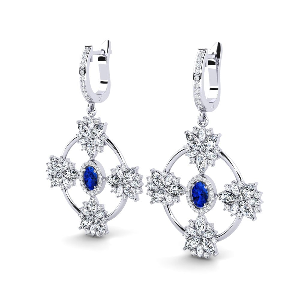 Oval Sapphire (Lab Created) Women's Earring Radiusso