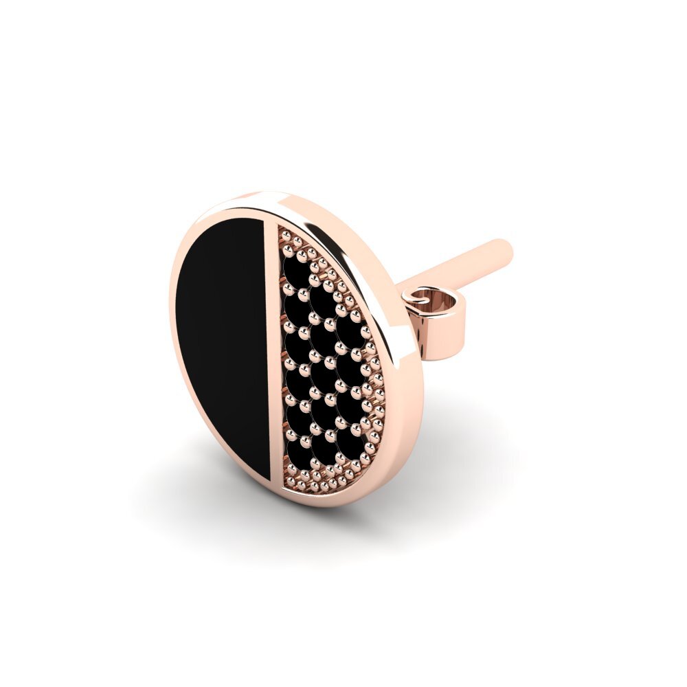 14k Oro Rosa Zafiro negro Pendiente para hombre Radmila