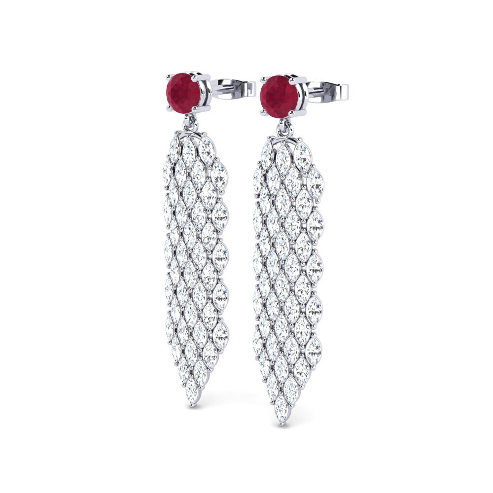 Đá Ruby / Hồng Ngọc Bông tai nữ Raemol
