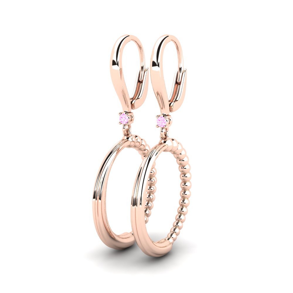 Safira Rosa Brincos Feminino Raffa
