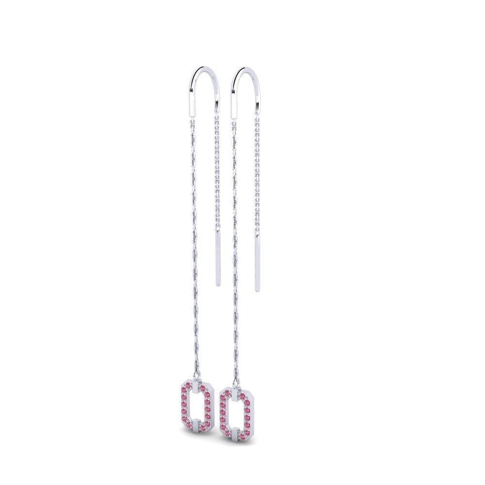 Plata 925 Granate Rhodolite Pendiente de mujer Ragyogas