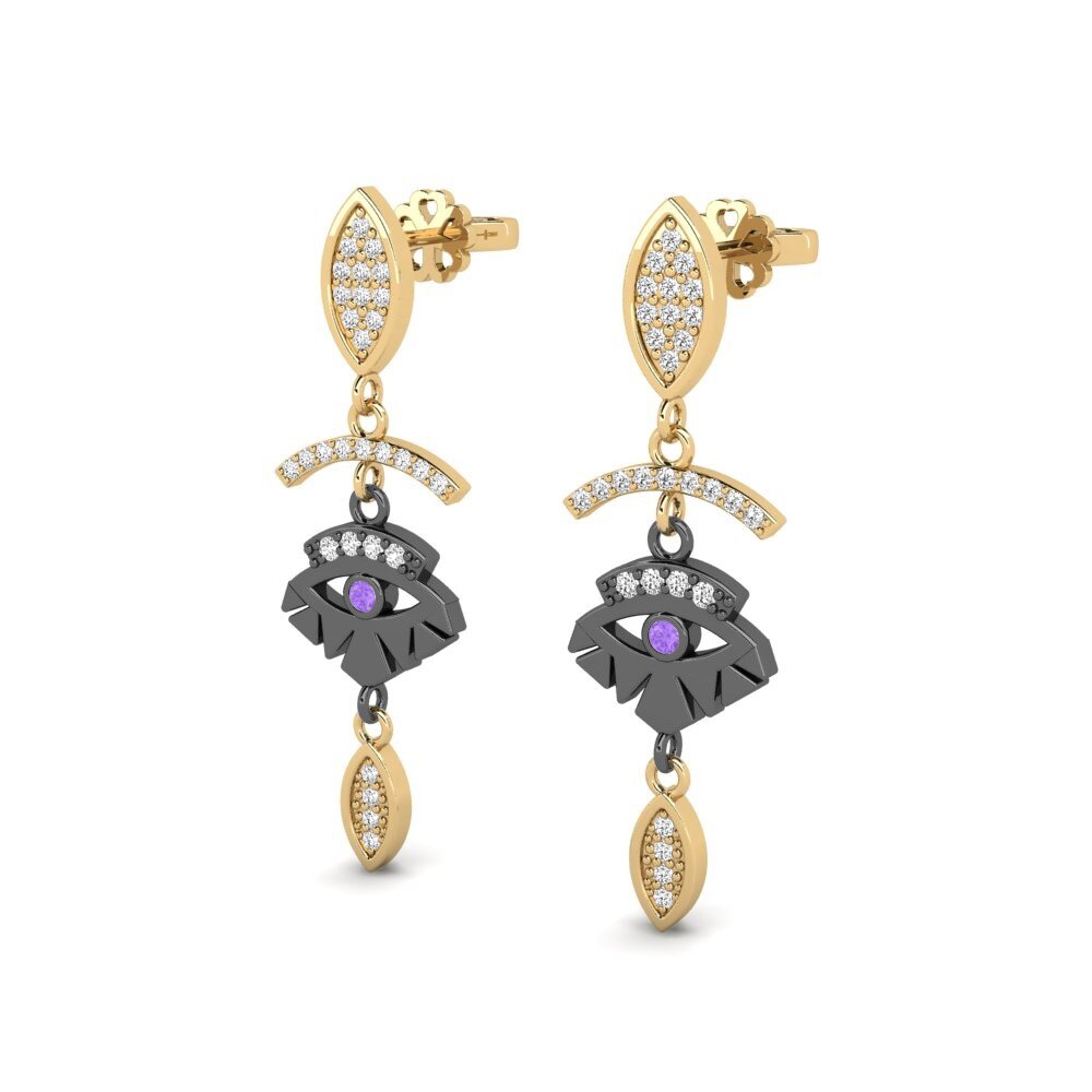Améthyste Boucle d'oreille femme Rahayu