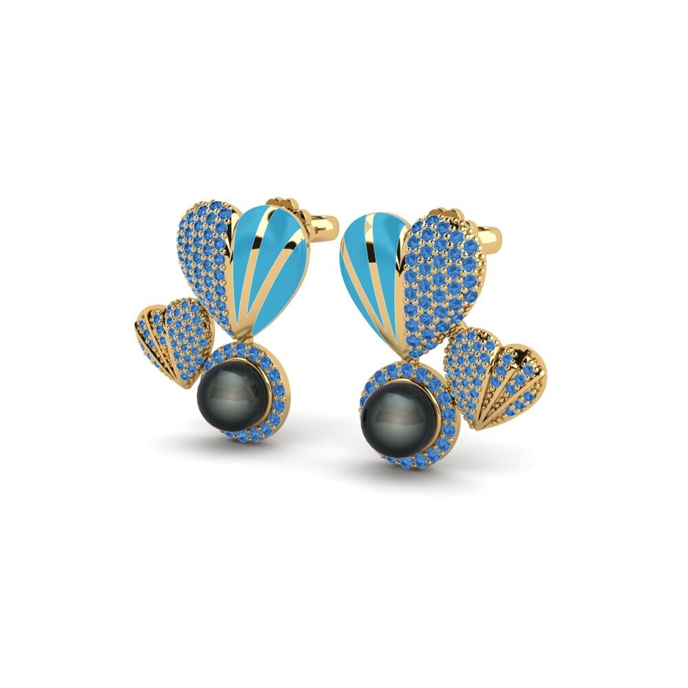 Circonita Azul Oscuro Pendiente de mujer Rakish