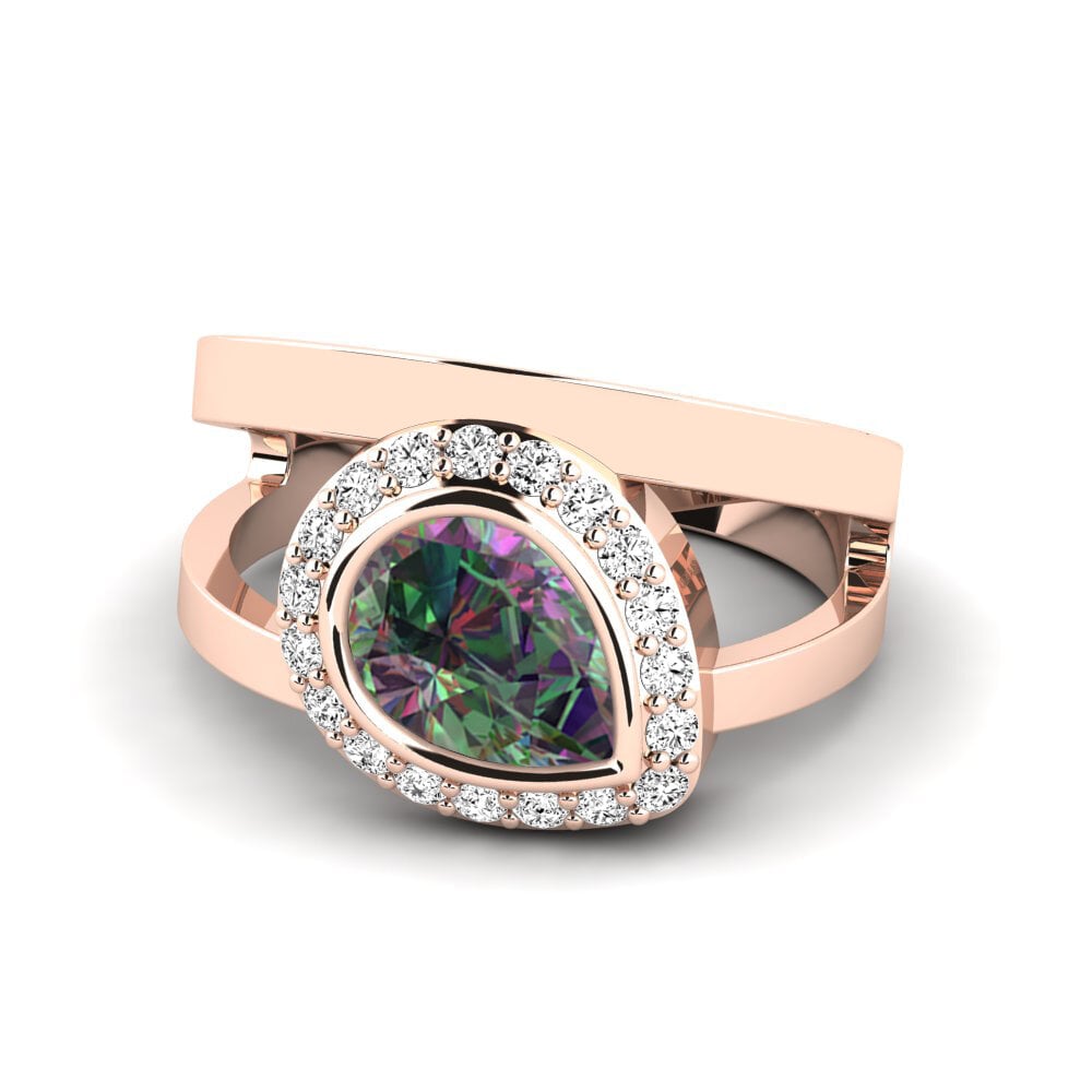 14k Oro Rosa Topacio Místico SYLVIE Anillo Rakov