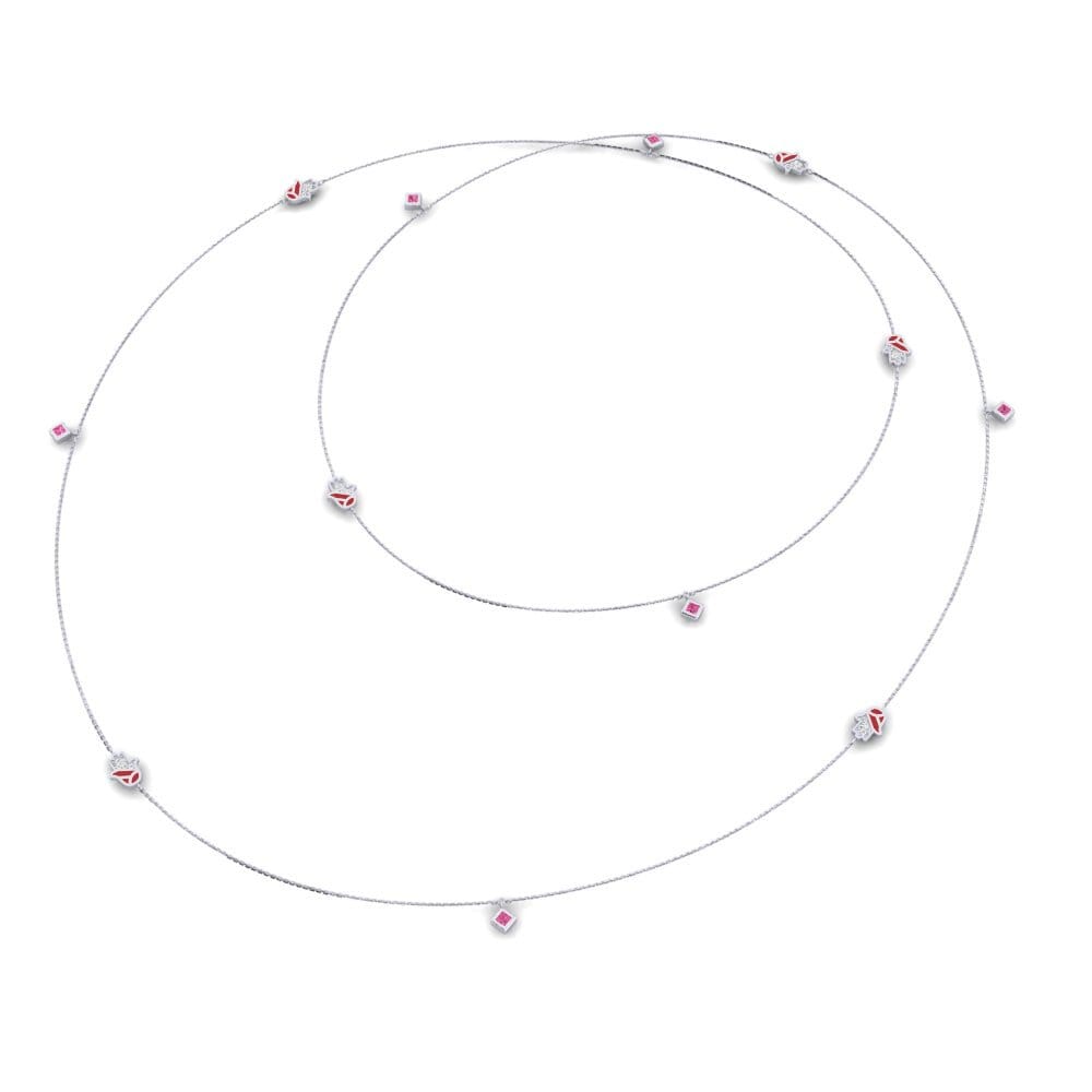 Plata 925 Turmalina rosa Collar de Mujer Rakshak