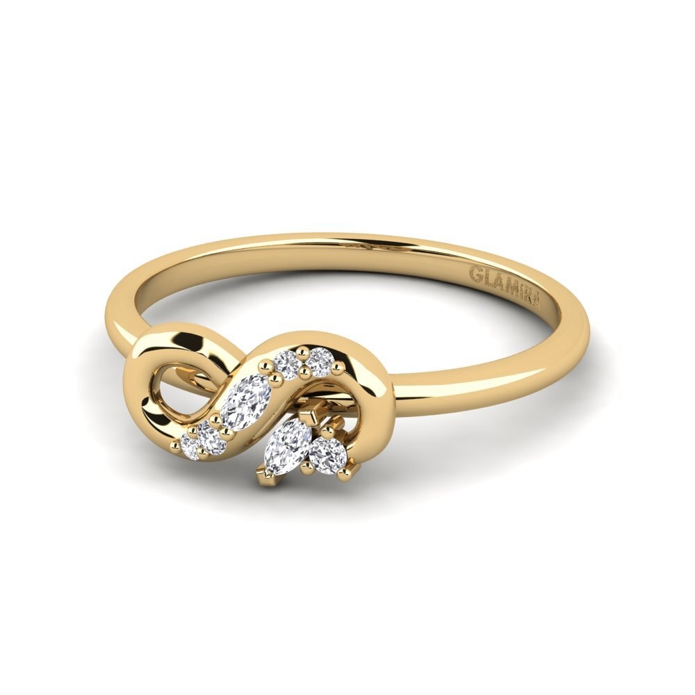 14k Oro Amarillo Anillo Ramantical