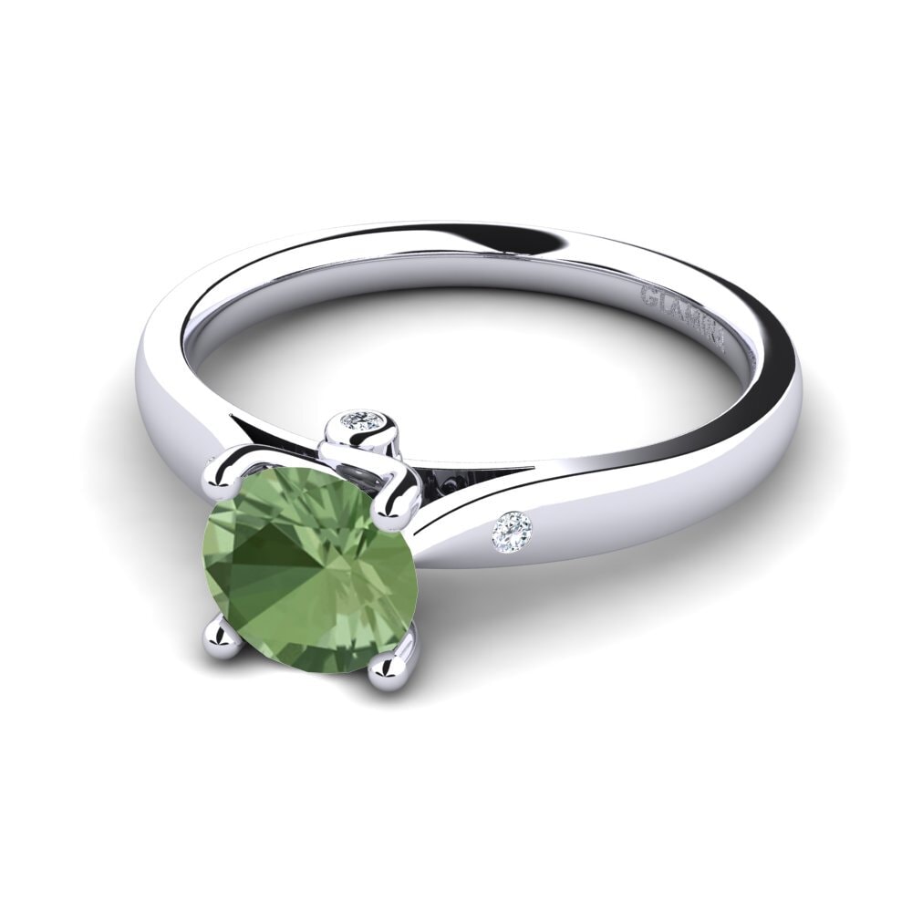 Zafiro Verde Anillo de compromiso Rashida