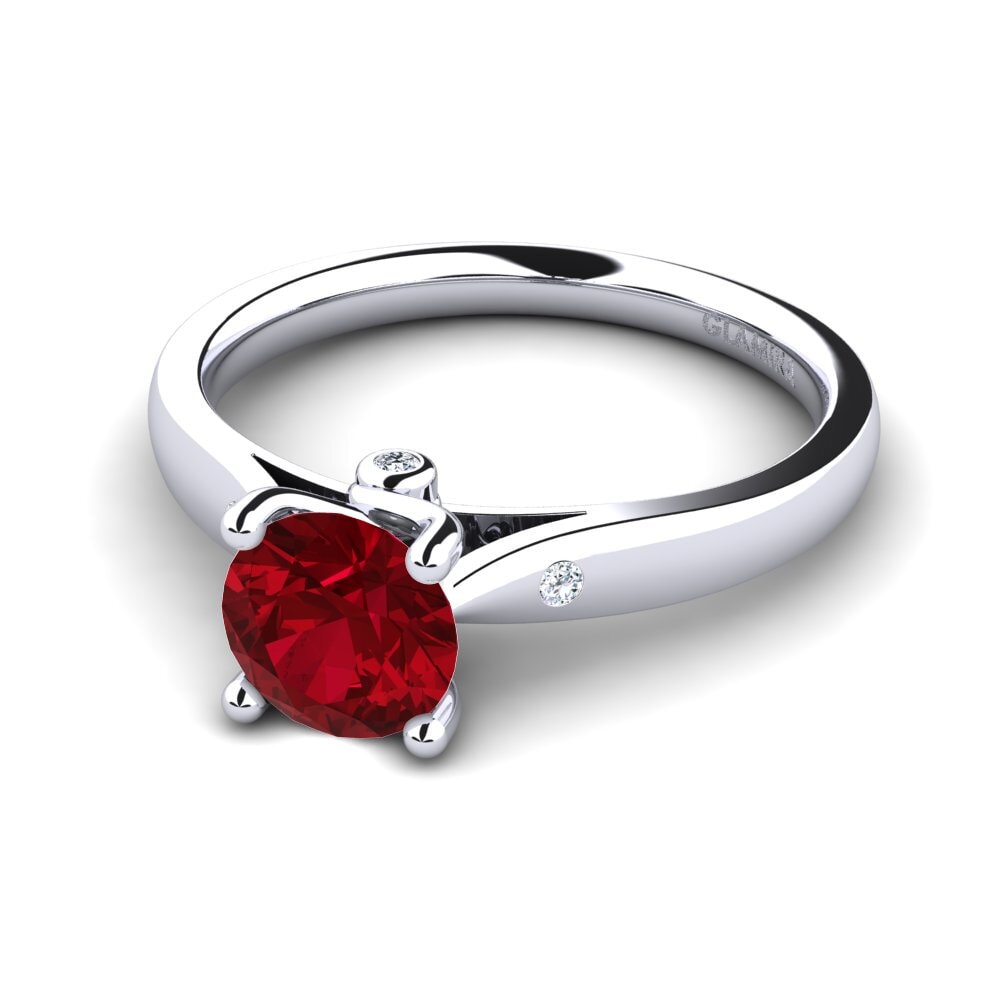 Red Zirconia Engagement Ring Rashida