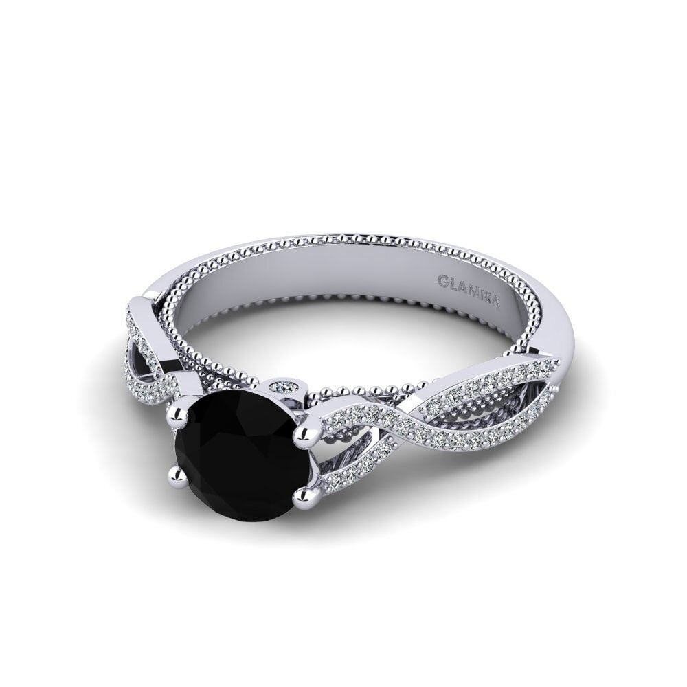 Black Diamond Engagement Ring Rassy