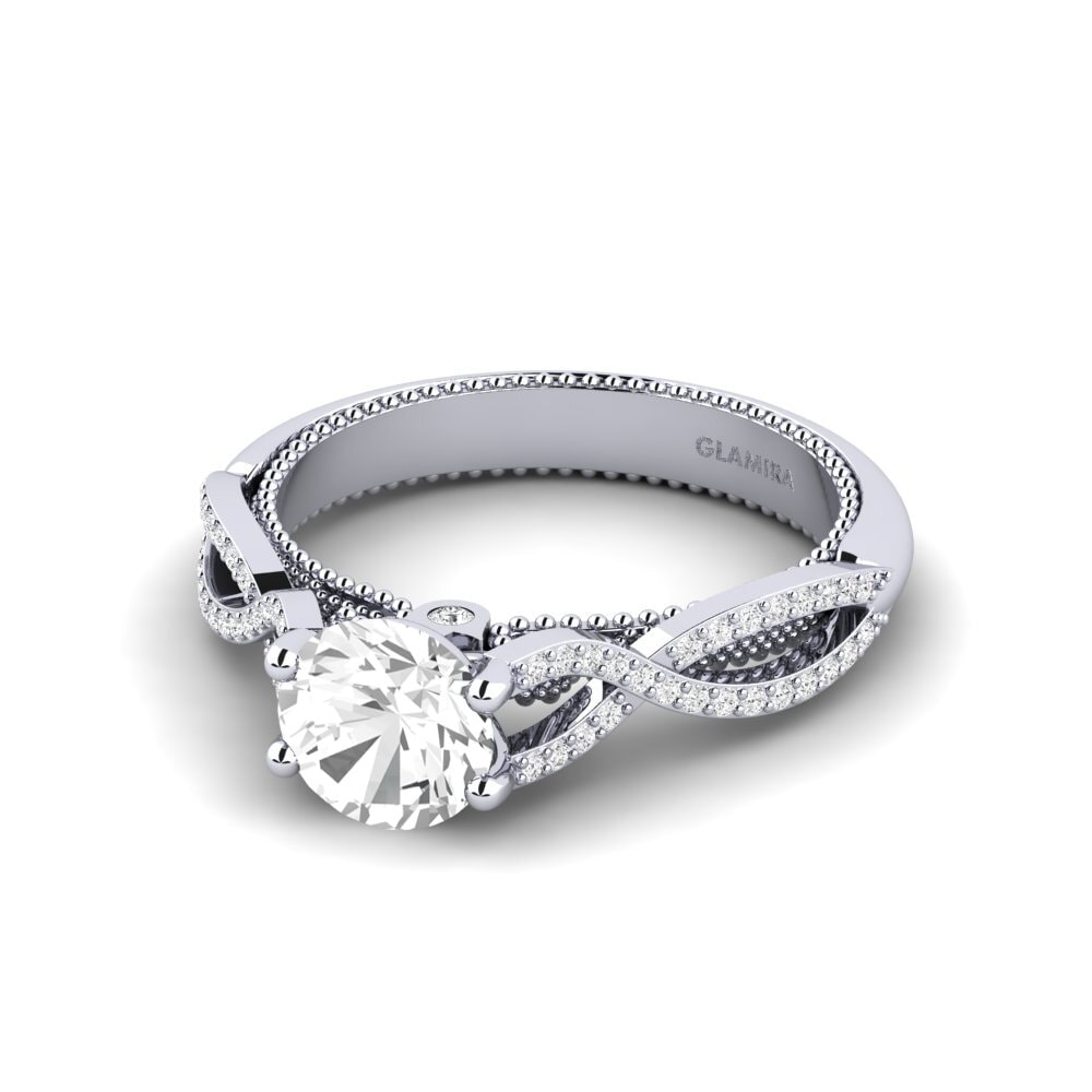 Zafiro blanco Anillo de compromiso Rassy