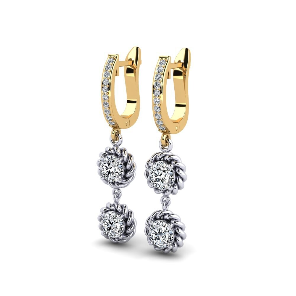 9k Oro Blanco & Amarillo Pendiente de mujer Rathaz