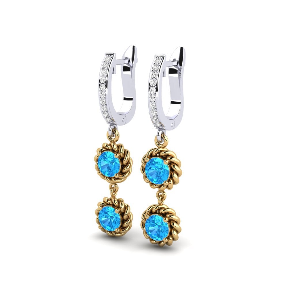 Azul Topázio Brincos Feminino Rathaz