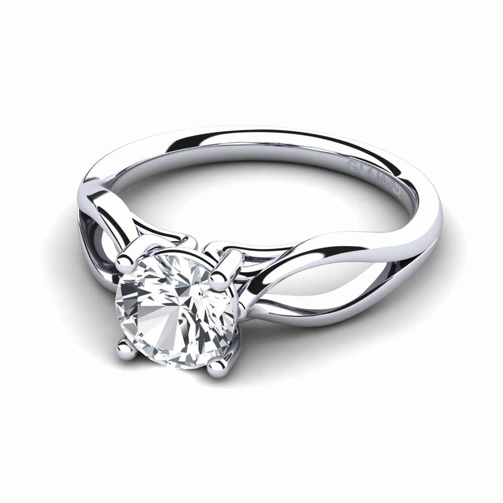 White Zircon Engagement Ring Rayanne