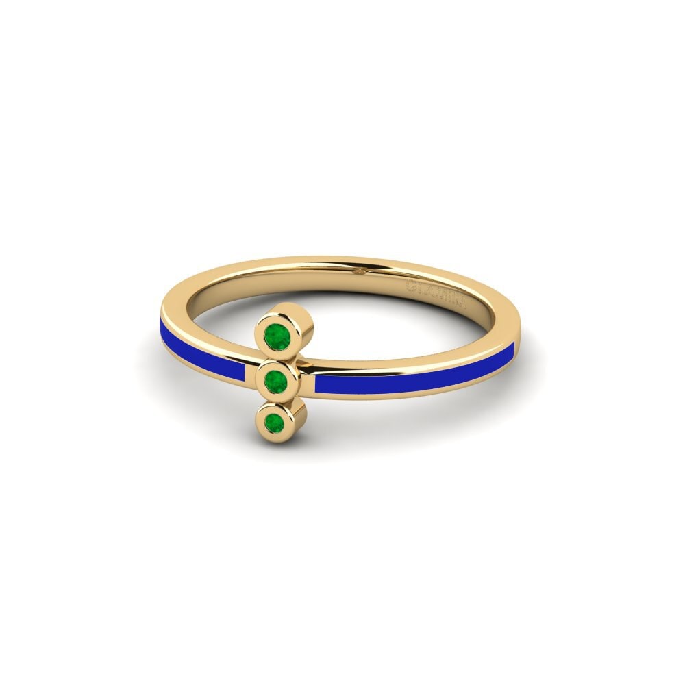 Anillos de compromiso Esmeralda 3 & 5 Piedras