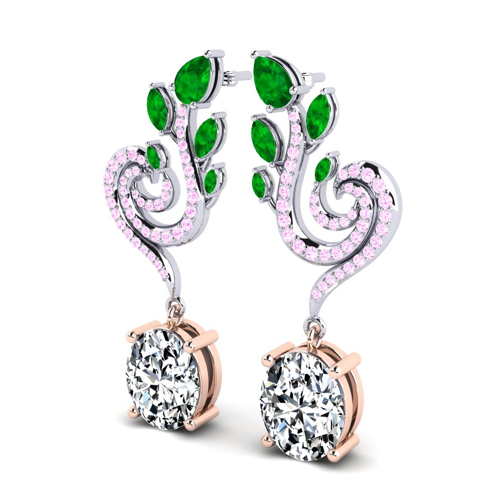 14k White & Rose Gold Women's Earring Raymond