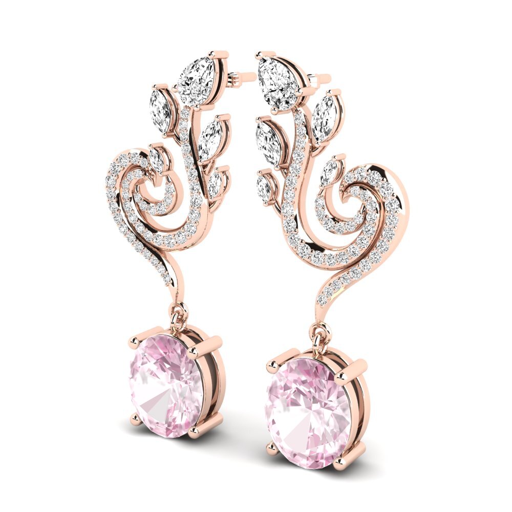 9k Oro Rosa Kunzite Pendiente de mujer Raymond