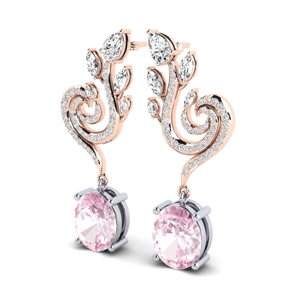 Vermelho & Branco-9K Kunzite Brincos Feminino Raymond