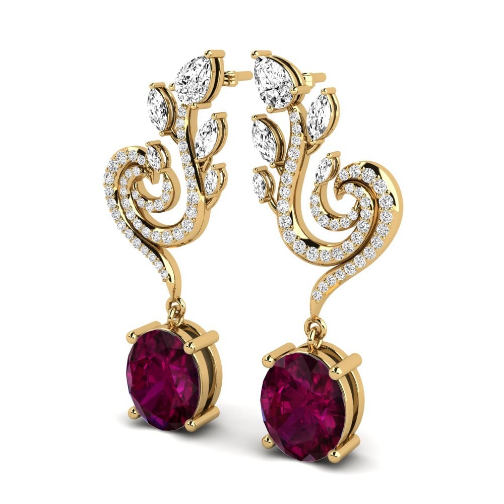 Đá Rhodolite Bông tai nữ Raymond