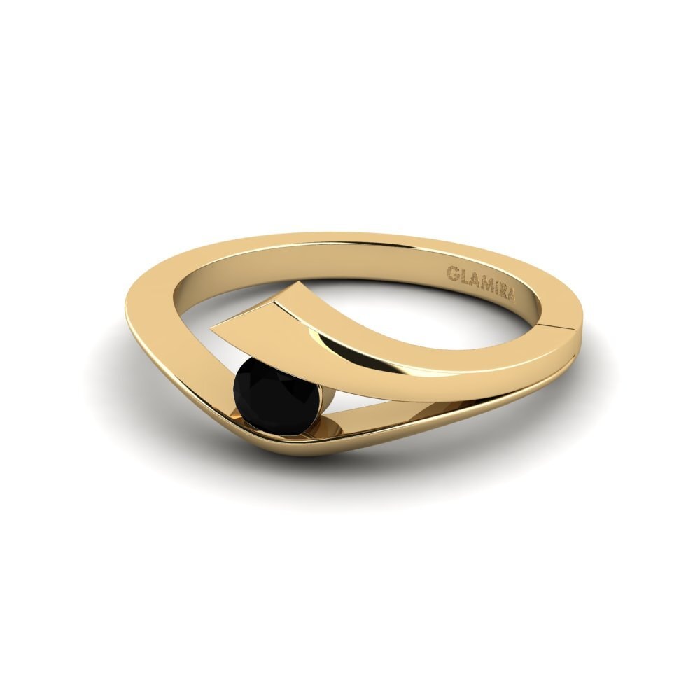Zafiro negro Anillo de compromiso Evie 0.25 crt