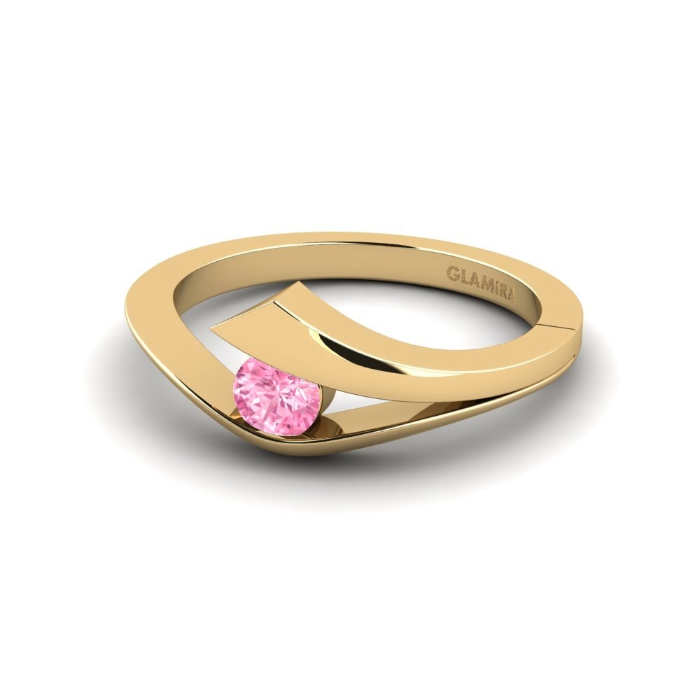Zafiro Rosado Anillo de compromiso Evie 0.25 crt