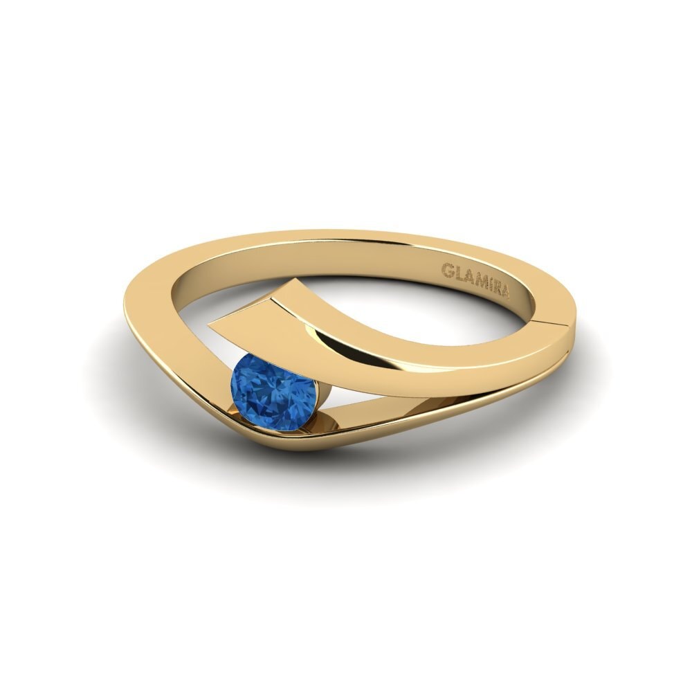 Circonita Azul Oscuro Anillo de compromiso Evie 0.25 crt