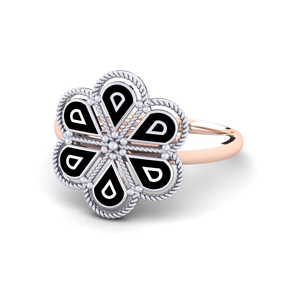Or Blanc & Rose14k Bague Rean