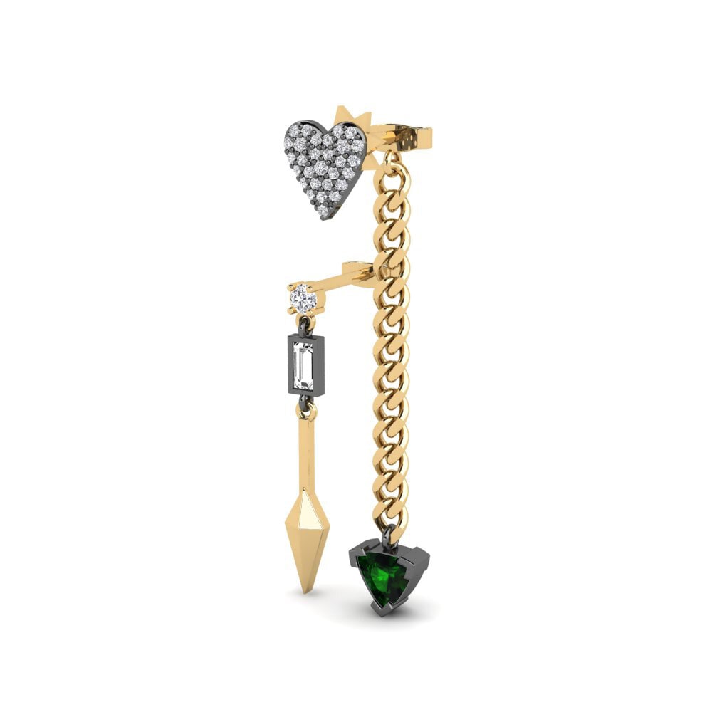 Trillón Turmalina verde Pendiente de mujer Rebelheart SET