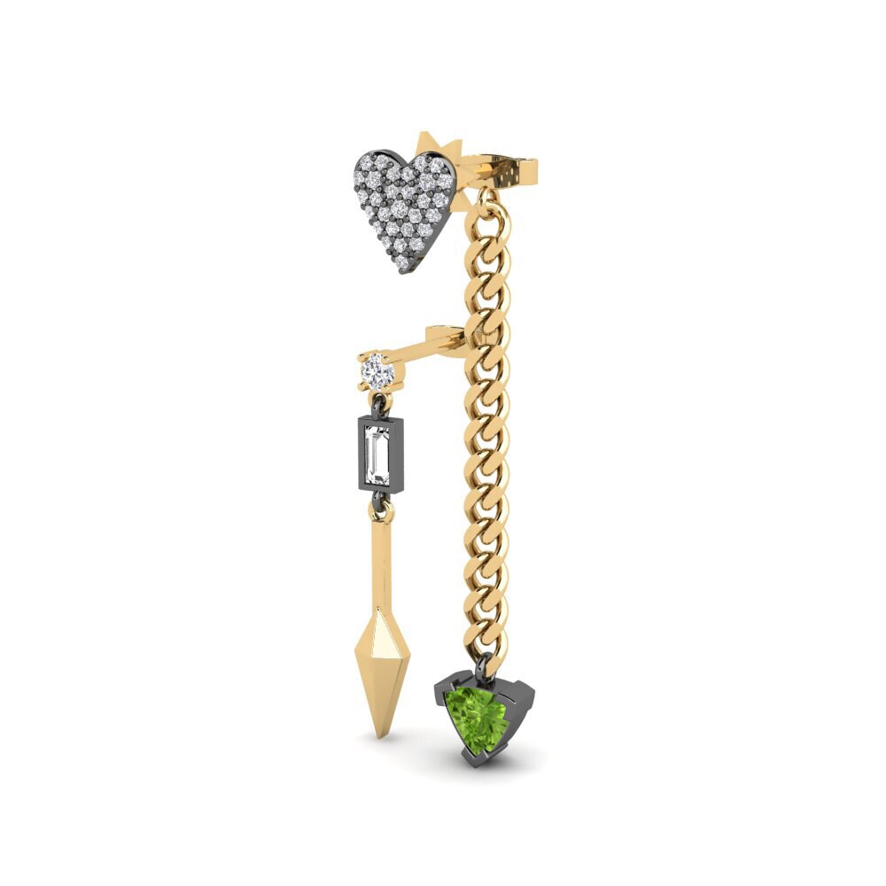 Trillón Peridoto Pendiente de mujer Rebelheart SET