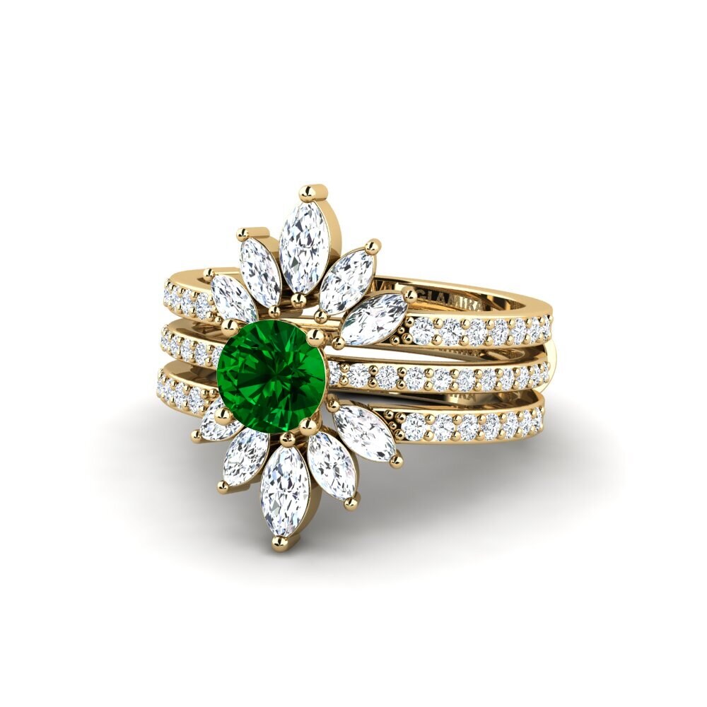 Circonita Verde Anillo Reddos - SET