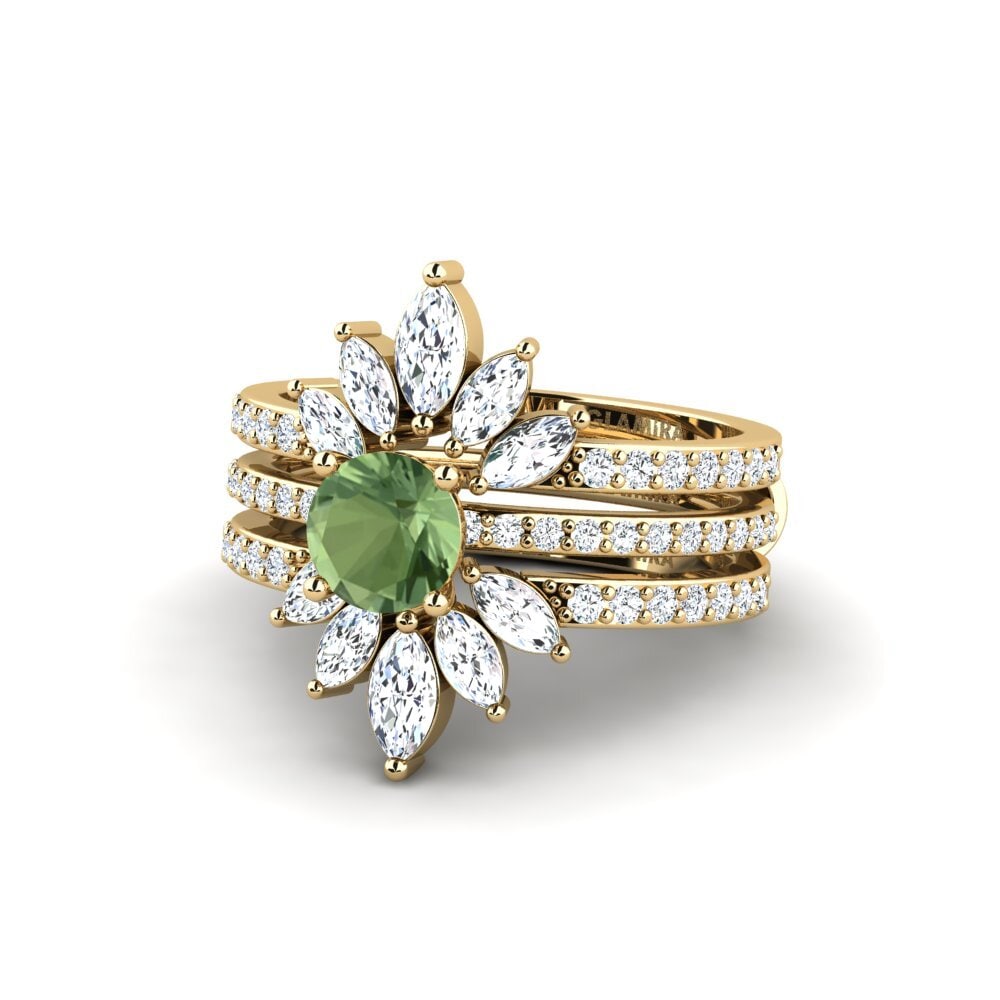 Zafiro Verde Anillo Reddos - SET