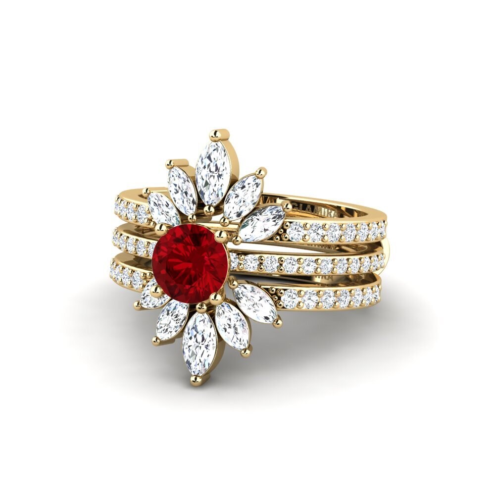 Circonita Roja Anillo Reddos - SET